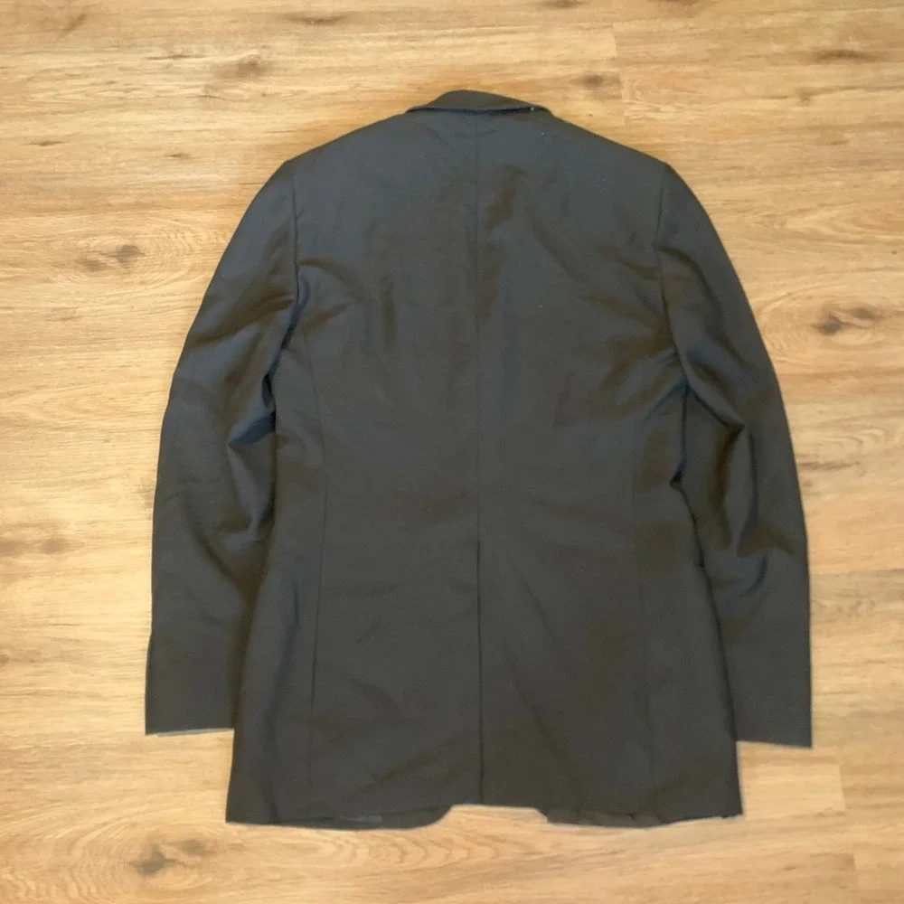 Vintage 1999 Gucci Tom Ford Mens Black Wool Mohair Single Button Jacket Size 48